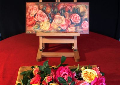 Installation tactile et olfactive autour du tableau « Roses » d’Auguste Renoir