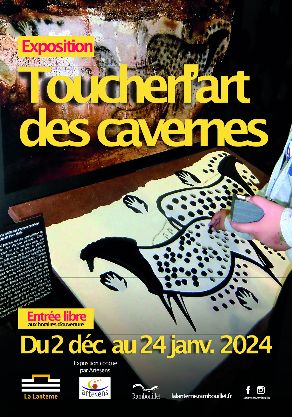AFFICHE RAMBOUILLET EXPOSITION TOUCHER L'ART DES CAVERNES 2024-2025